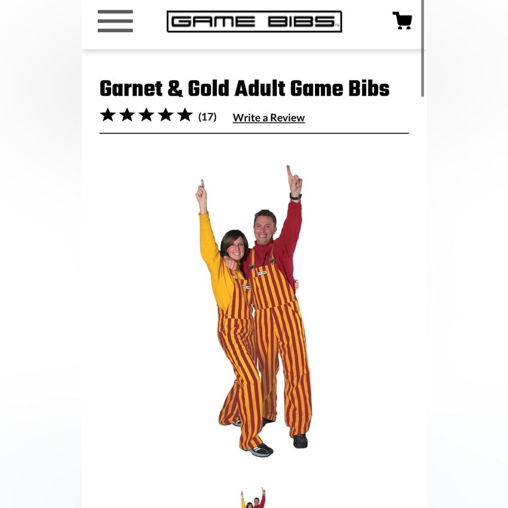 FSU handy overalls. XS. Garnet & Gold Adult Game Bibs.